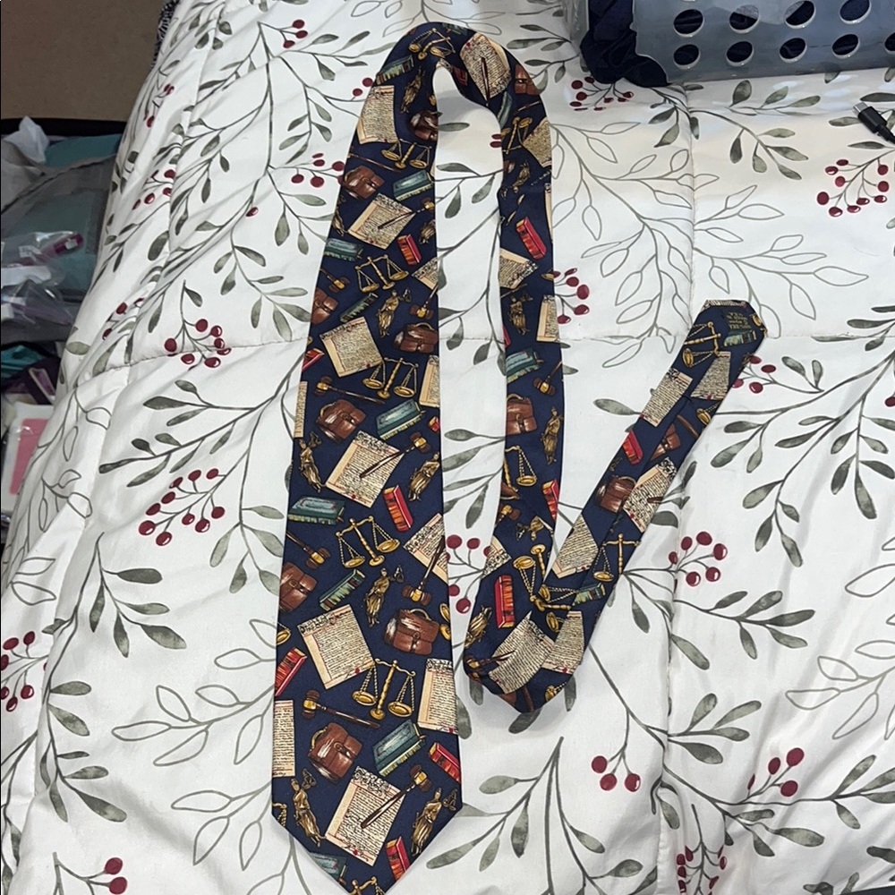 Vintage LAWYER ATTORNEY Juris Doctor JD NECKTIE 100% SILK